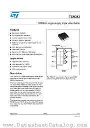 TSH343 datasheet pdf ST Microelectronics