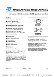TSV6290 datasheet pdf ST Microelectronics