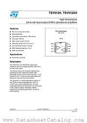 TSV912H datasheet pdf ST Microelectronics