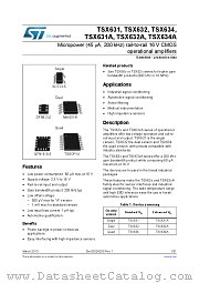 TSX634AIYPT datasheet pdf ST Microelectronics