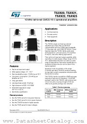 TSX921ILT datasheet pdf ST Microelectronics
