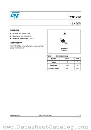 TYN1212 datasheet pdf ST Microelectronics