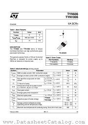 TYN606RG datasheet pdf ST Microelectronics