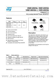 VNB14NV04TR-E datasheet pdf ST Microelectronics