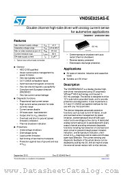 VND5E025ASTR-E datasheet pdf ST Microelectronics
