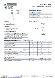 TS13002HVCT datasheet pdf Taiwan Semiconductor