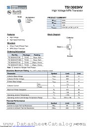 TS13003HVCT datasheet pdf Taiwan Semiconductor