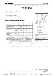 2SA2184 datasheet pdf TOSHIBA