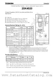 2SK4020 datasheet pdf TOSHIBA