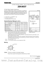 2SK4037 datasheet pdf TOSHIBA