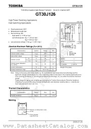 GT30J126 datasheet pdf TOSHIBA