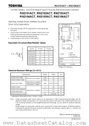 RN2101ACT datasheet pdf TOSHIBA