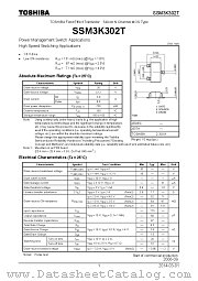 SSM3K302T datasheet pdf TOSHIBA