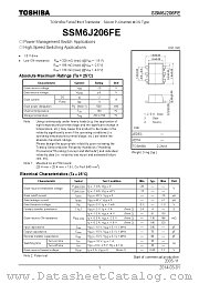 SSM6J206FE datasheet pdf TOSHIBA