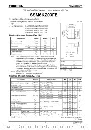 SSM6K203FE datasheet pdf TOSHIBA