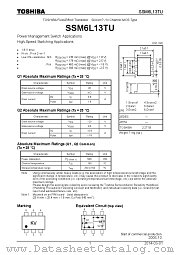 SSM6L13TU datasheet pdf TOSHIBA