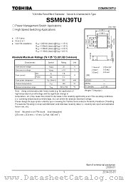 SSM6N39TU datasheet pdf TOSHIBA