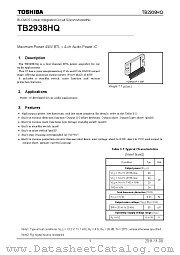TB2938HQ datasheet pdf TOSHIBA