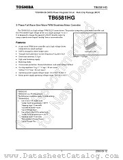 TB6581HG datasheet pdf TOSHIBA