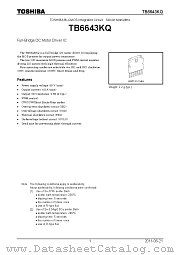 TB6643KQ datasheet pdf TOSHIBA