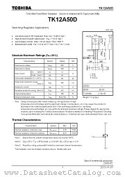 TK12A50D datasheet pdf TOSHIBA