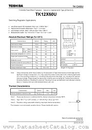 TK12X60U datasheet pdf TOSHIBA