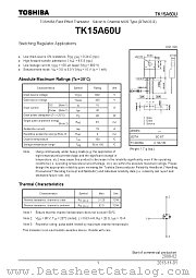TK15A60U datasheet pdf TOSHIBA