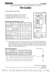 TK15J50D datasheet pdf TOSHIBA