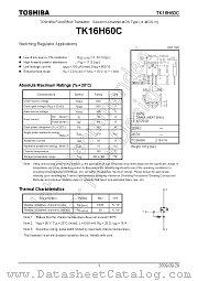 TK16H60C datasheet pdf TOSHIBA