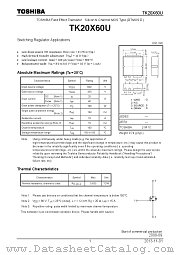 TK20X60U datasheet pdf TOSHIBA