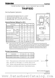 TK4P50D datasheet pdf TOSHIBA