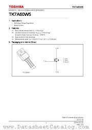 TK7A60W5 datasheet pdf TOSHIBA