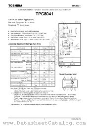 TPC8041 datasheet pdf TOSHIBA