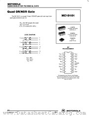 MC10101 datasheet pdf ON Semiconductor
