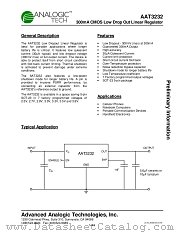 AAT3232IGV-3.3-T1 datasheet pdf ANALOGIC TECH