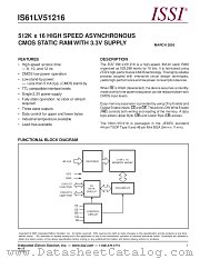 IS61LV51216-12T datasheet pdf Integrated Silicon Solution Inc