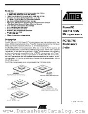 PC755CMGSU300LE datasheet pdf Atmel