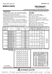M5M5V416BWG-70L datasheet pdf Mitsubishi Electric Corporation