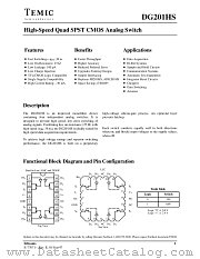 DG201HSDQ datasheet pdf TEMIC