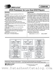 CS98100-CM datasheet pdf Cirrus Logic