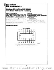 DM74LS83AN datasheet pdf National Semiconductor