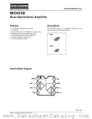 MC4558CP datasheet pdf Fairchild Semiconductor