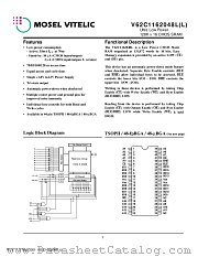 V62C1162048LL-120M datasheet pdf Mosel Vitelic Corp
