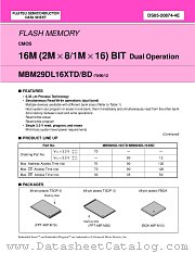 MBM29DL162BE70PFTR datasheet pdf Fujitsu Microelectronics