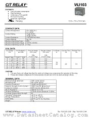 WJ1031C12DC.15S datasheet pdf CIT Relay & Switch