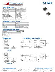 CS1204F160 datasheet pdf CIT Relay & Switch