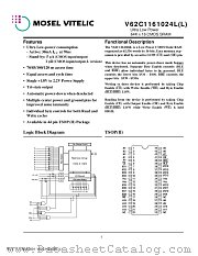 V62C1161024LL-85T datasheet pdf Mosel Vitelic Corp