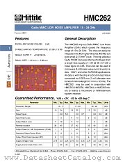 HMC262 datasheet pdf Hittite Microwave Corporation
