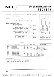 2SC1841 datasheet pdf NEC