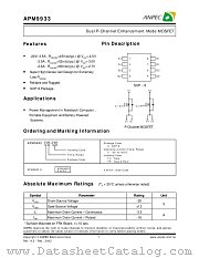 APM9933 datasheet pdf ANPEC Electronics Corporation
